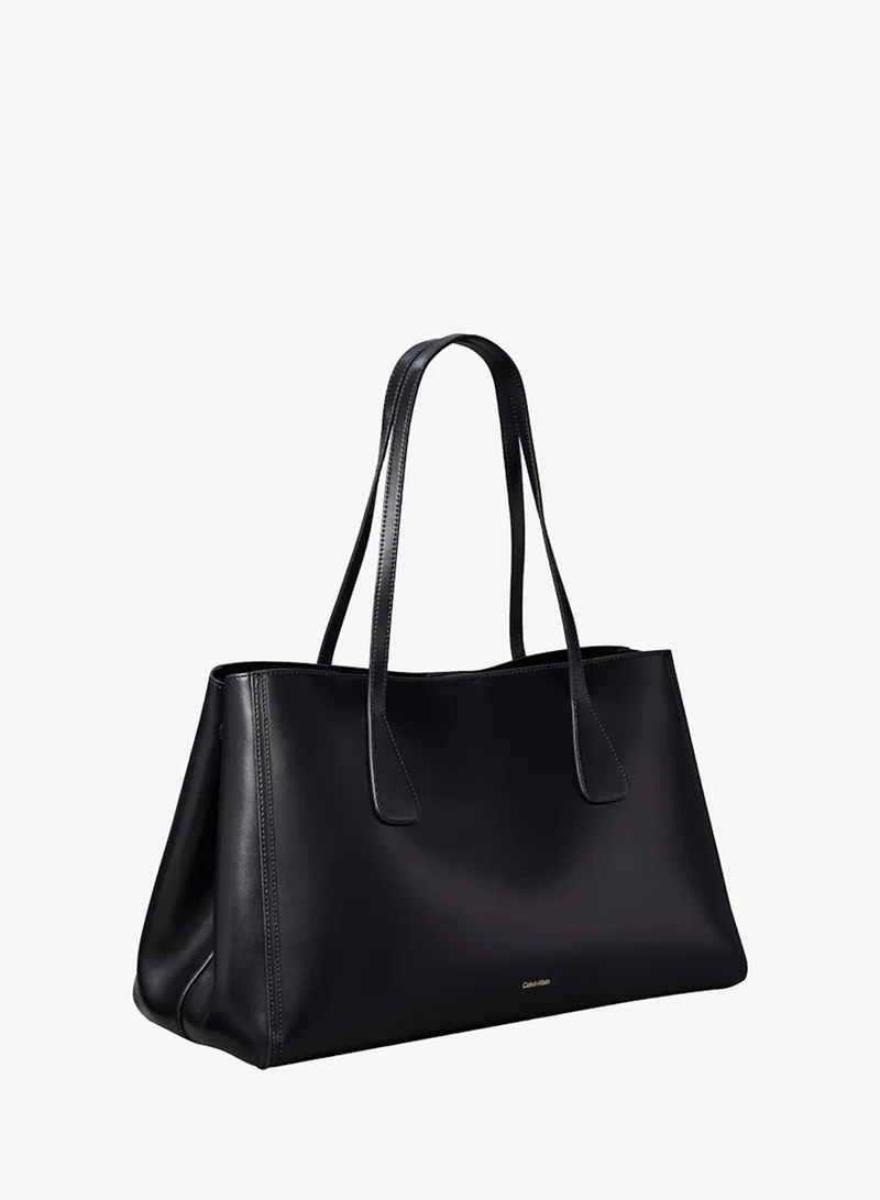 CALVIN KLEIN  Monogram Logo Plaque Tote Bag for Women | Best Price UAE